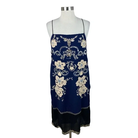 green emerald velvet dress New Anthropologie Blue & Green Print 